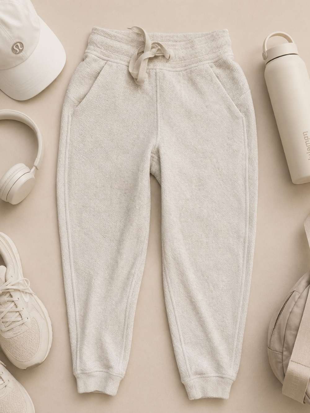 Lululemon Brushed textured High-Rise Jogger Bone Size 0 Sweatpants
